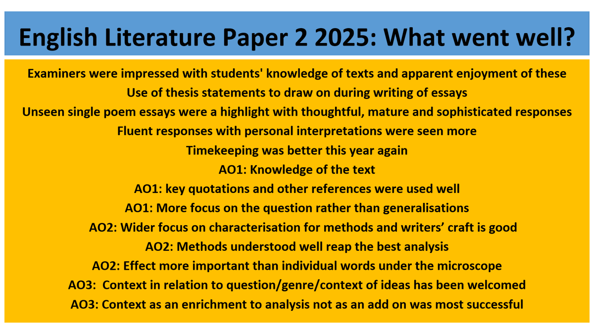 Susan Strachan (@susansenglish) on Twitter photo Here is a summary of the AQA Literature Exam Reports for 2025. Hope these are useful <a href="/Team_English1/">Team English</a> susansenglish.wordpress.com/2025/08/26/why… Here is a summary of the AQA Literature Exam Reports for 2025. Hope these are useful <a href="/Team_English1/">Team English</a> susansenglish.wordpress.com/2025/08/26/why…