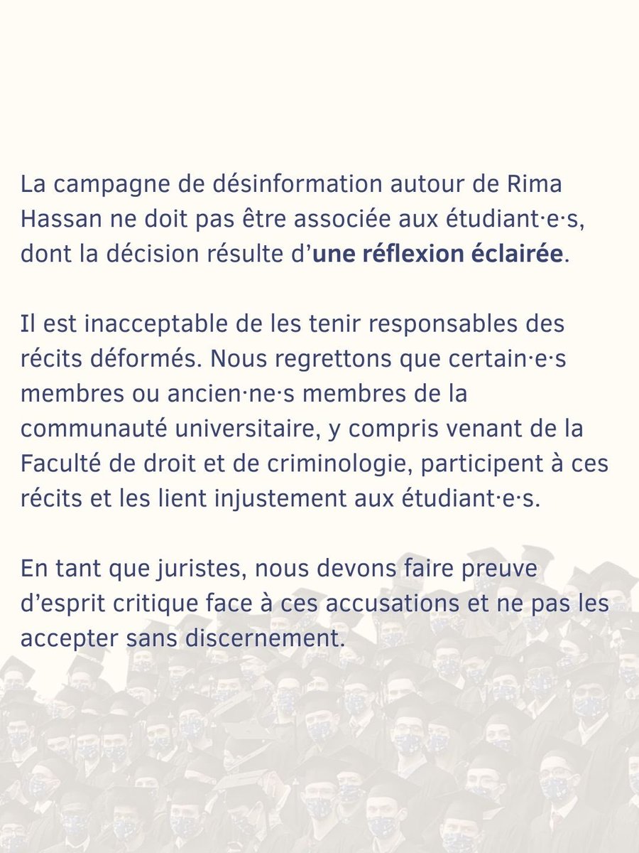 📣 Nous, étudiants et représentants, refusons de céder face aux pressions et au harcèlement qui vise notre communauté.

Nous revendiquons notre Libre Examen. 

Retrouvez notre communiqué de la part du BEA, BE Droit, Cercle de Droit et Librex. (1/2)