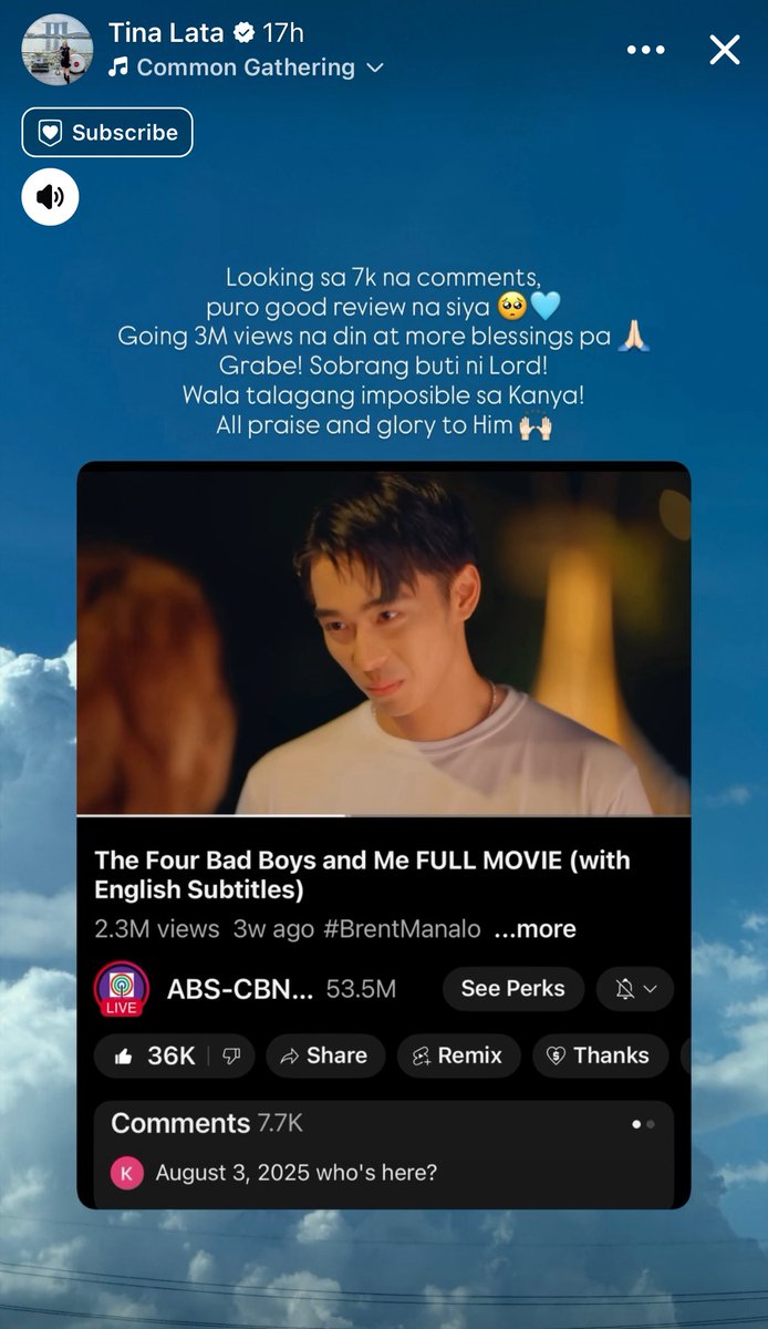 Actually totoo naman. If legit reviews talaga without being biased, majority talaga good reviews. Kapag my new good comments especially about anji, chinicheck ko kagad kung pangilan na nila un. so far halos puro first comment naman nila pala.

#AnjiSalvacion
#TheFourBadBoysAndMe