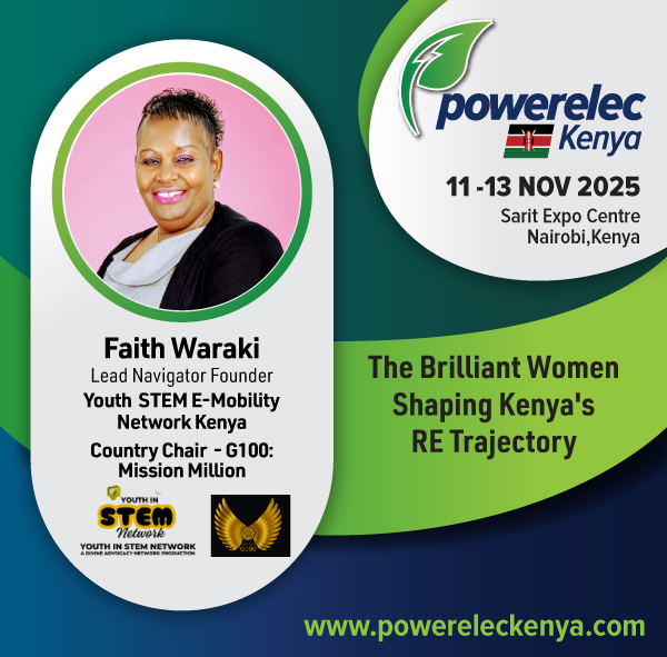 PowerelecK's tweet photo. 💪🌱 Women driving the clean energy revolution!
We are thrilled to welcome Faith Waraki to Powerelec Kenya 2025 as she continues to inspire youth and women in STEM and e-mobility.

📅 11–13 November 2025

📍 Sarit Expo Centre, Nairobi

🔗 https://t.co/Gl1bsE4Ifm https://t.co/YJNEILEhO2