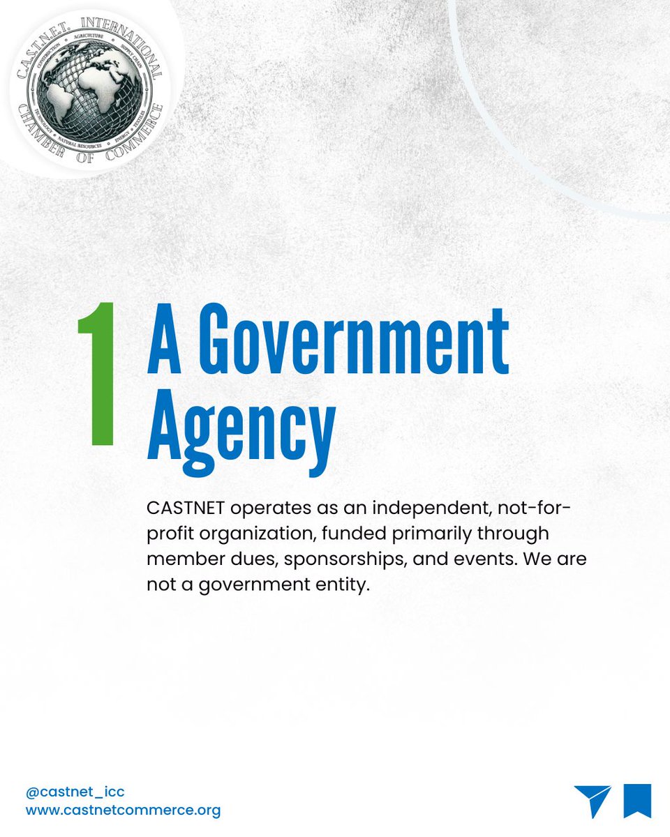 CASTNET_ICC's tweet image. Let&apos;s debunk some common myths and misconceptions about C.A.S.T.N.E.T. International Chamber of Commerce. Swipe through to discover what we are not and who we are! 

#CASTNET #CASTNETICC #Chambersofcommerce #InternationalChambersofCommerce #BusinessIncubators