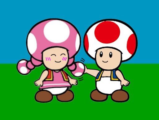 ToadGuardian120's tweet image. Toadette lets her boyfriend play with her pigtails.