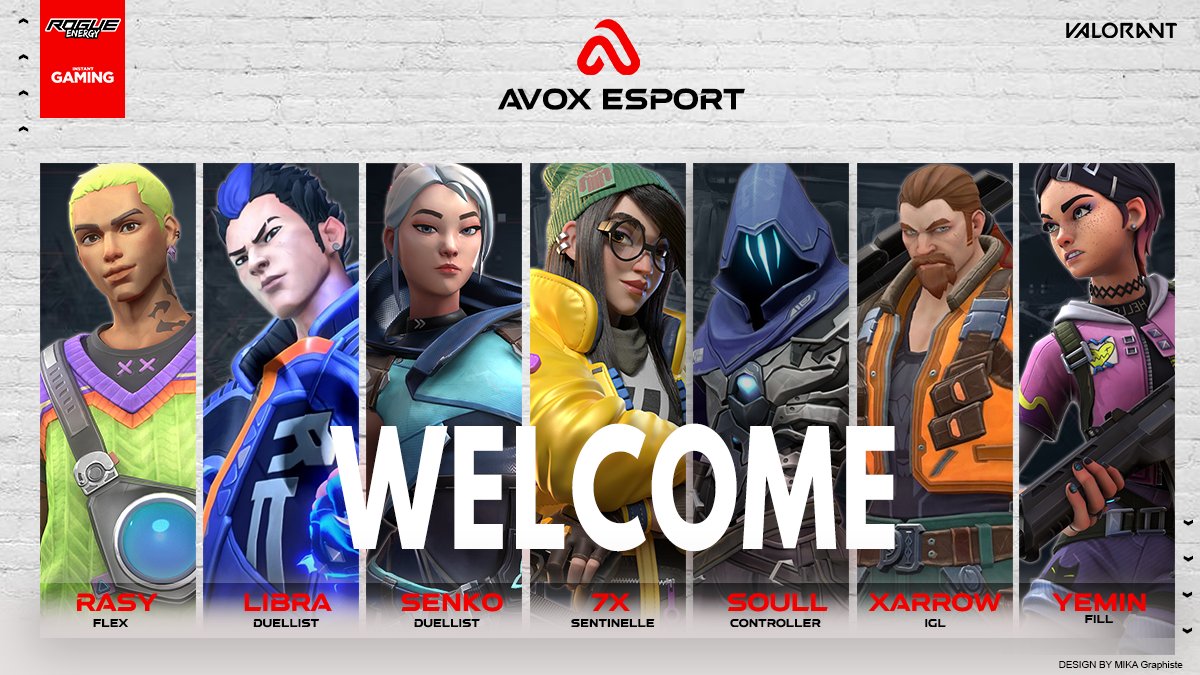 Esport_Avox's tweet image. 🚨 Nouveau roster Valorant 🚨

AVOX Esport accueille sa nouvelle équipe prête à défendre nos couleurs 🔥

👥 @rasy9_ @LibraOnX @Senko898 @7x_vlr @SoullAdrien @Xarrow__ @DiaxLePax

Bienvenue dans la famille ❤️🤍
#AVOXFamily #VALORANT