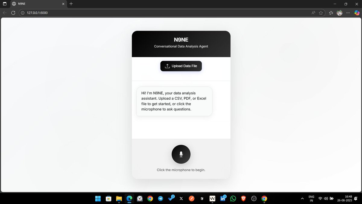 aryansondharva's tweet photo. Day 25 of #30DaysOfAIVoiceAgents 🎙️
My agent got a new skill → Conversational Data Analysis 📊
Upload a CSV/PDF → it analyzes → speaks insights back!
Like having a business analyst you can talk to 

Thanks @MurfAIStudio  for the voice power!
#AI #VoiceAI #MurfAI https://t.co/2QRpHy3Qc4