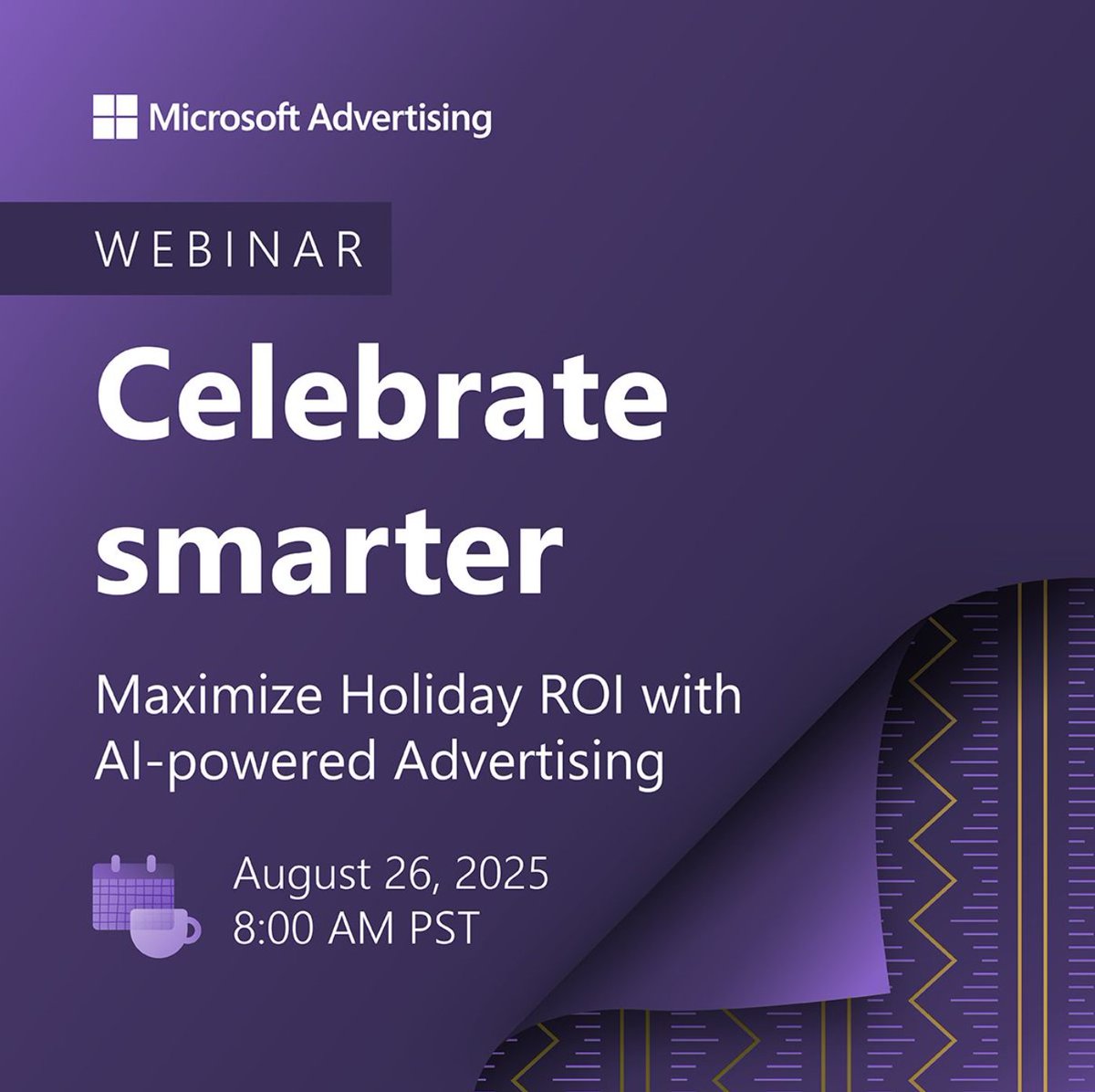 Have you registered for the <a href="/MSFTAdvertising/">Microsoft Advertising</a> webinar today at 8 AM PST? We're talking data, action items, and creative strategy to make this holiday season as stress free and profitable as possible!

Webinar: msa.eventbuilder.com/event/91894

#ppc #ppcchat #microsoft #holiday #bfcm