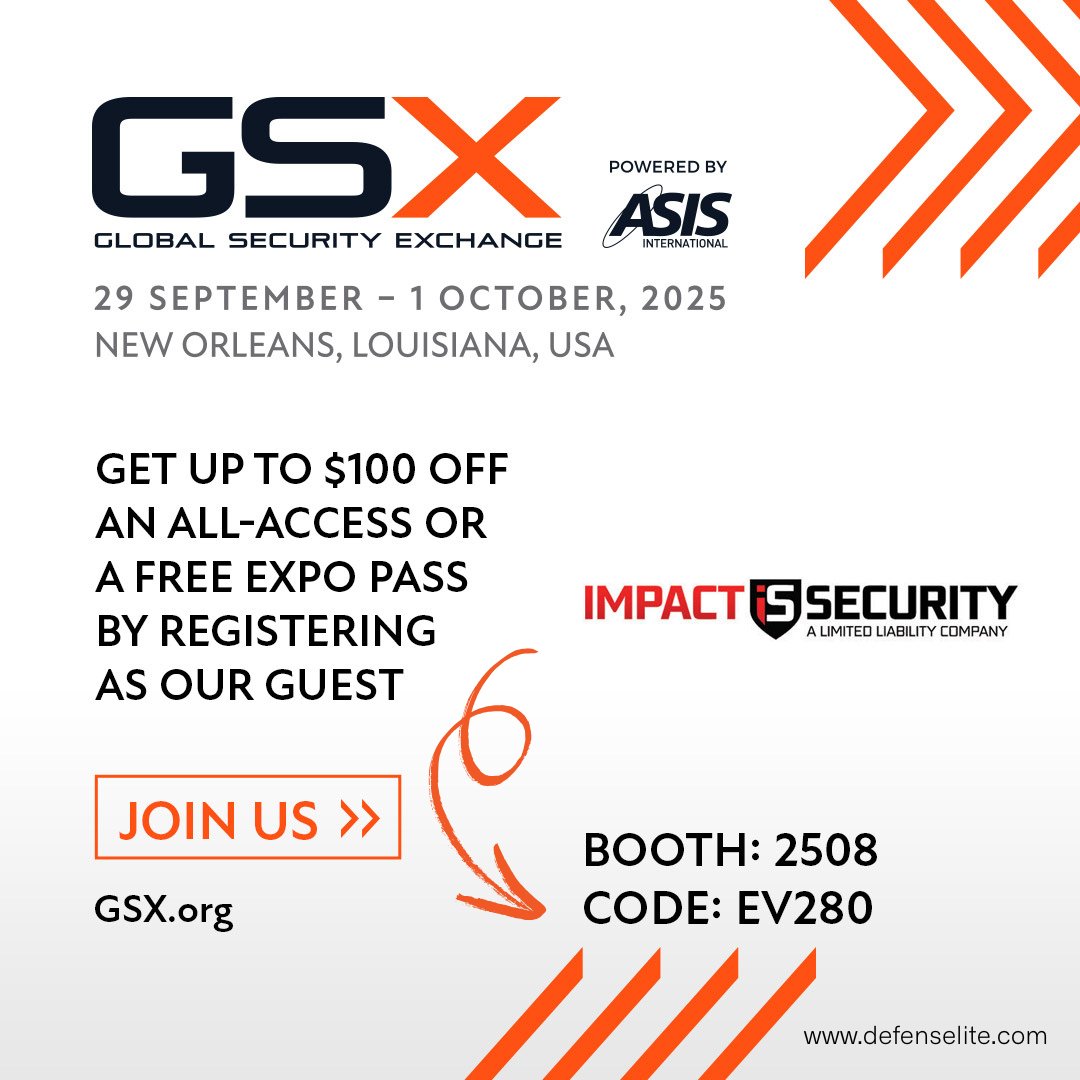 Visit the DefenseLite® team at #GSX2025 Booth 2508 to discover how retrofit security glazing can transform glass windows and doors into a robust protective barrier. 👉 Use promo code EV280 for $100 off an all-access pass or to claim a free expo pass: gsx.org/vip