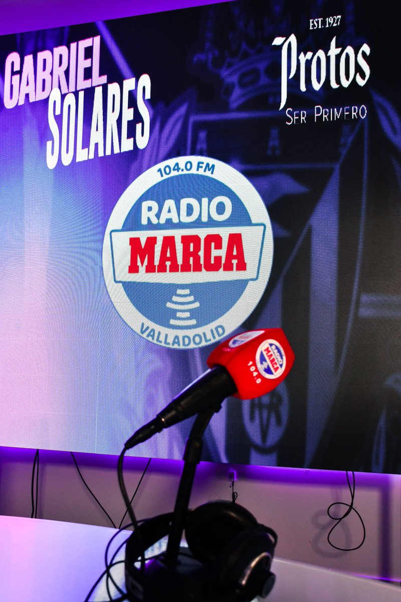 MARCA VALLADOLID (@marcavalladolid) on Twitter photo 🟣 COMIENZA la entrevista <a href="/Bodegas_Protos/">Bodegas Protos</a> a GABRIEL SOLARES (<a href="/gabo_solares/">Gabo Solares</a>), copresidente del <a href="/realvalladolid/">Real Valladolid C.F.</a>, en el estudio de <a href="/MARCAvalladolid/">MARCA VALLADOLID</a>
📻 Puede escucharse en el 104.0 FM, APP, radiomarcavalladolid.com y <a href="/TwitchES/">Twitch ES</a> 🟣 COMIENZA la entrevista <a href="/Bodegas_Protos/">Bodegas Protos</a> a GABRIEL SOLARES (<a href="/gabo_solares/">Gabo Solares</a>), copresidente del <a href="/realvalladolid/">Real Valladolid C.F.</a>, en el estudio de <a href="/MARCAvalladolid/">MARCA VALLADOLID</a>
📻 Puede escucharse en el 104.0 FM, APP, radiomarcavalladolid.com y <a href="/TwitchES/">Twitch ES</a>
