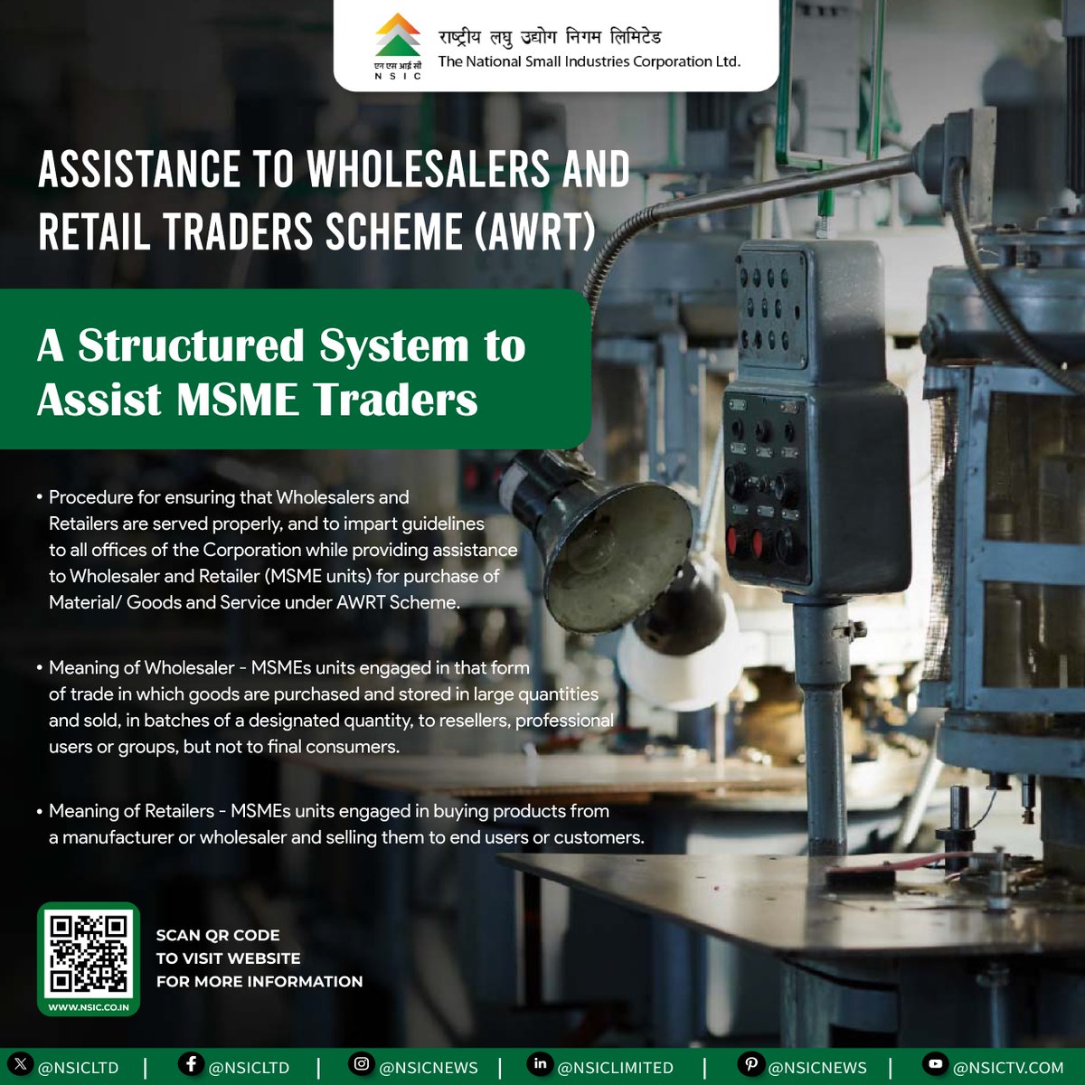 NSIC (@nsicltd) on Twitter photo Empowering MSME traders with structured support!
The (AWRT) Scheme by NSIC ensures smooth access to materials, goods, and services for wholesalers and retailers.💼✨
<a href="/minmsme/">Ministry of MSME</a> <a href="/kvicindia/">Khadi India</a> <a href="/IndianCoir/">Coir Board</a>
<a href="/SubhransuAchar2/">Subhransu Acharya</a> <a href="/CaGgulati/">Gaurav Gulati</a> <a href="/ksinha24/">Kartikeya Sinha</a> <a href="/scsthub/">National SC-ST Hub</a> Empowering MSME traders with structured support!
The (AWRT) Scheme by NSIC ensures smooth access to materials, goods, and services for wholesalers and retailers.💼✨
<a href="/minmsme/">Ministry of MSME</a> <a href="/kvicindia/">Khadi India</a> <a href="/IndianCoir/">Coir Board</a>
<a href="/SubhransuAchar2/">Subhransu Acharya</a> <a href="/CaGgulati/">Gaurav Gulati</a> <a href="/ksinha24/">Kartikeya Sinha</a> <a href="/scsthub/">National SC-ST Hub</a>