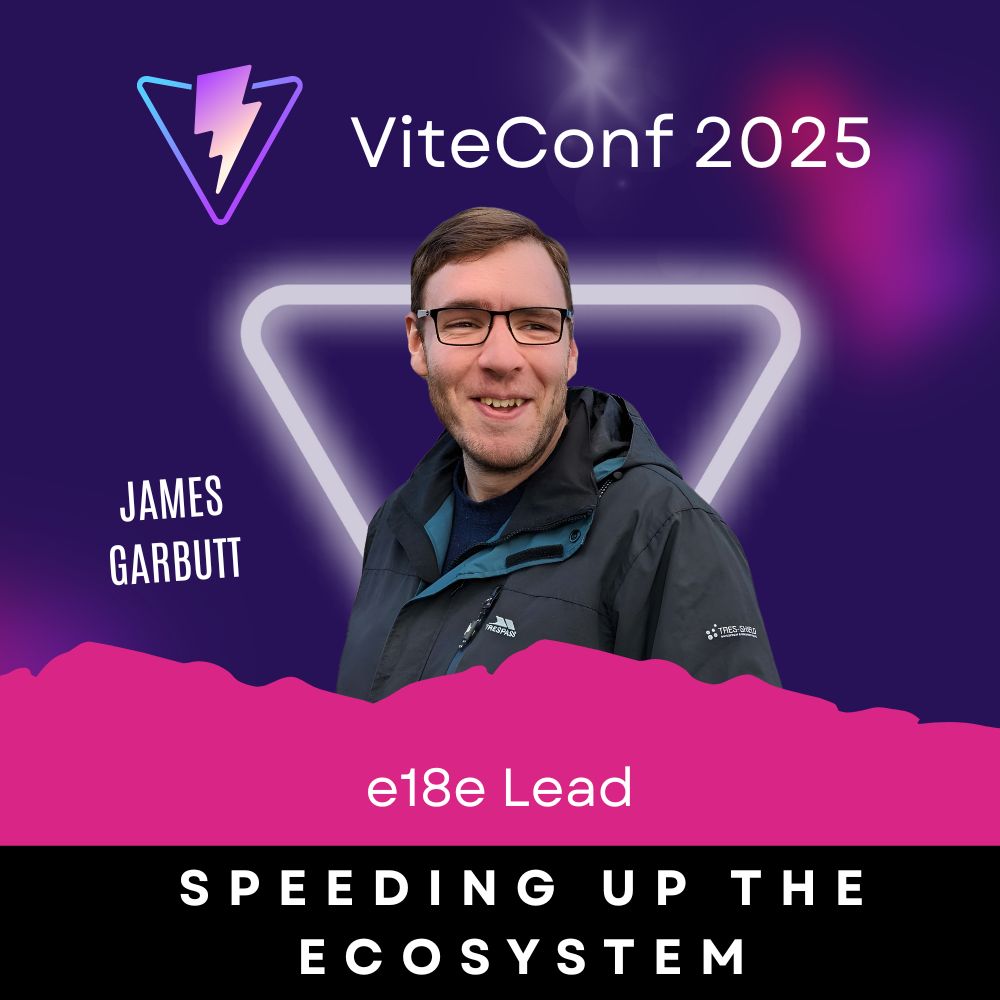 ViteConf (@viteconf) on Twitter photo ⚡ Speaker highlight: James Garbutt, Lead at @e18e_dev
We all know the JavaScript ecosystem for its excessive amount of packages. And beyond that, some of them are bloated, slow, or simply outdated.
<a href="/43081j/">James Garbutt</a> will tell us more about how the ecosystem performance initiative wants ⚡ Speaker highlight: James Garbutt, Lead at @e18e_dev
We all know the JavaScript ecosystem for its excessive amount of packages. And beyond that, some of them are bloated, slow, or simply outdated.
<a href="/43081j/">James Garbutt</a> will tell us more about how the ecosystem performance initiative wants