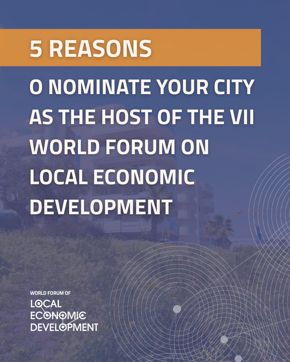 WorldLEDForum's tweet image. 🌏📍Do you want your city to become the epicenter of sustainable and inclusive development worldwide?
📲 5 reasons to host the VII World Forum on LED.
📅 Apply by Sept 15, 2025
🔗ledworldforum.org/call-for-expre…
#WorldForumLED #LocalDevelopment #WFLED2027