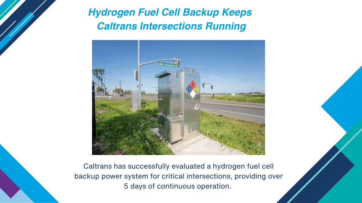 Strong steps for #resilientinfrastructure &amp; emergency preparedness with #cleanenergy! <a href="/CaltransHQ/">Caltrans HQ</a>’s #hydrogen #fuelcell backup system for critical intersections operated 5 continuous days, surpassing the 4hr avg. of traditional battery backup systems.
📖 fuelcellsworks.com/2025/08/15/ene…