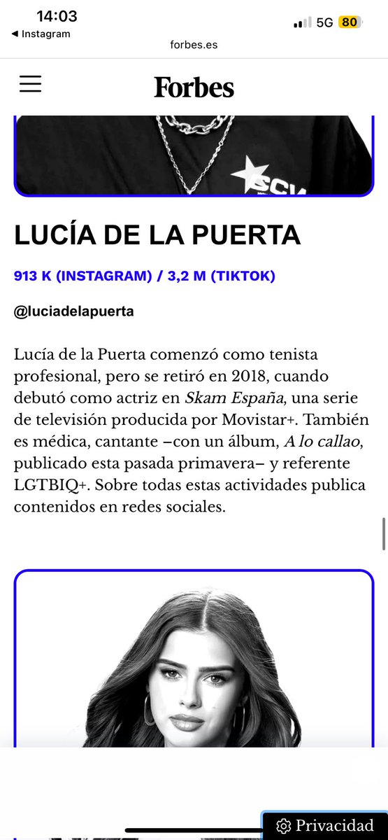 Ve a ver el artículo completo de Forbes :)
#TeamLu 

forbes.es/lista-forbes-y…
