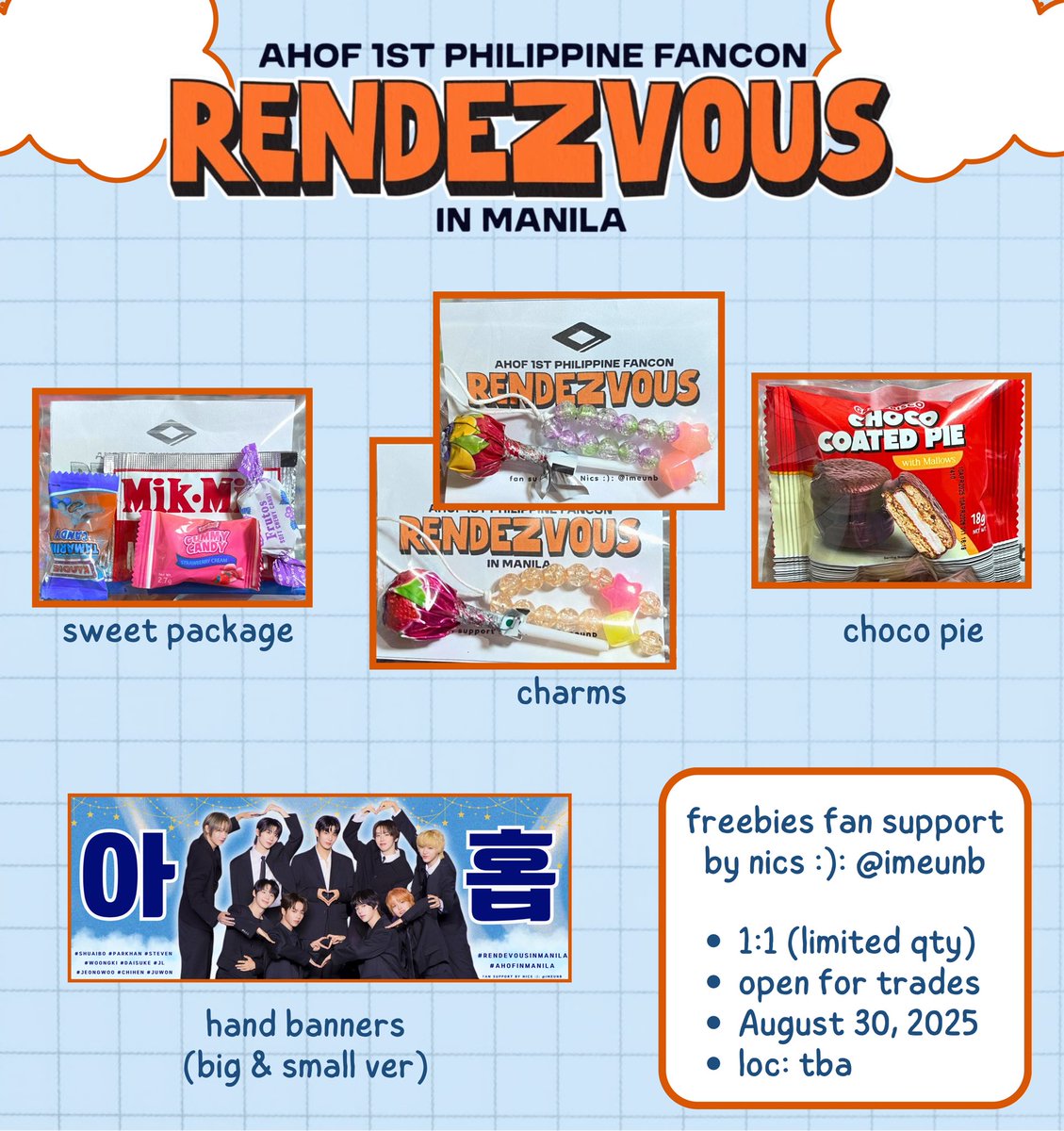 nics :): (@imeunb) on Twitter photo AHOF Rendezvous in Manila 💙
𓈒⟡₊⋆∘ fan support by <a href="/imeunb/">nics :): see u ahof 💙</a> 𓈒⟡₊⋆∘
⭐️ like and rt is very much appreciated!
⭐️ 1:1 (limited qty only)
⭐️ open for trades! 🤲🏼
📍time & loc: TBA
repost because added more freebies 🫳🏻 see you!!!!
#AHOF #아홉 #RENDEZVOUSinManila AHOF Rendezvous in Manila 💙
𓈒⟡₊⋆∘ fan support by <a href="/imeunb/">nics :): see u ahof 💙</a> 𓈒⟡₊⋆∘
⭐️ like and rt is very much appreciated!
⭐️ 1:1 (limited qty only)
⭐️ open for trades! 🤲🏼
📍time & loc: TBA
repost because added more freebies 🫳🏻 see you!!!!
#AHOF #아홉 #RENDEZVOUSinManila