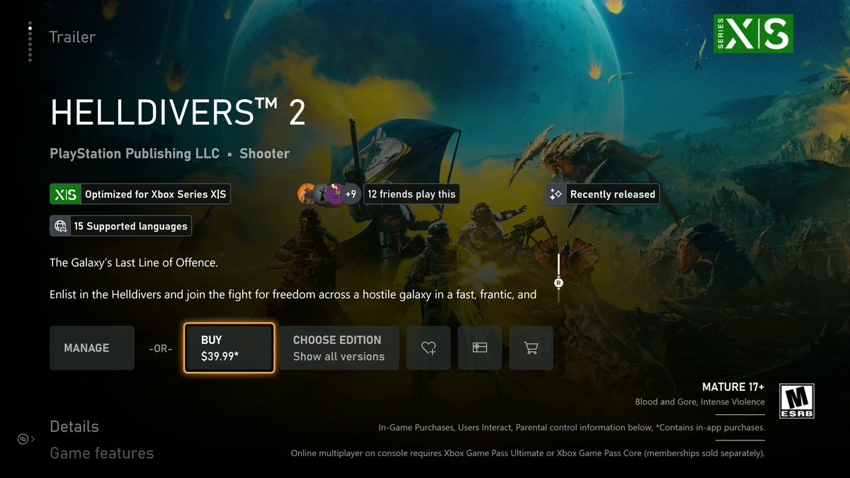 Stallion83 (@stallion83) on Twitter photo PlayStation game. Xbox console. Halo crossover. HELLDIVERS 2 is available now on Xbox. PlayStation game. Xbox console. Halo crossover. HELLDIVERS 2 is available now on Xbox.