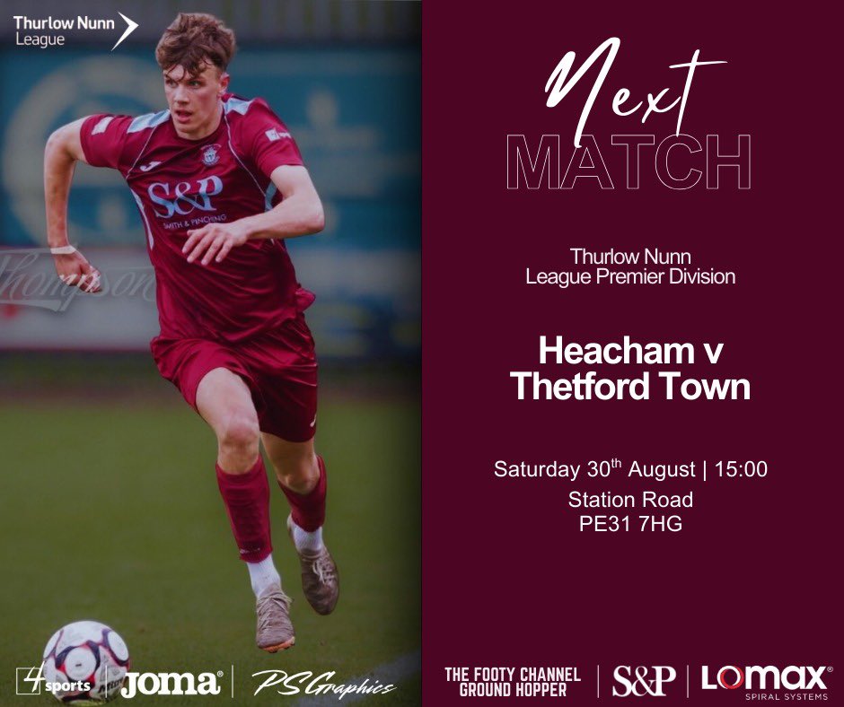 The 1st team will be back in action on Saturday as they make another trip to the coast to play <a href="/HeachamFC/">Heacham F.C</a>  in the Thurlow Nunn League . Lets support the team on this trip 👌⚽️🍺