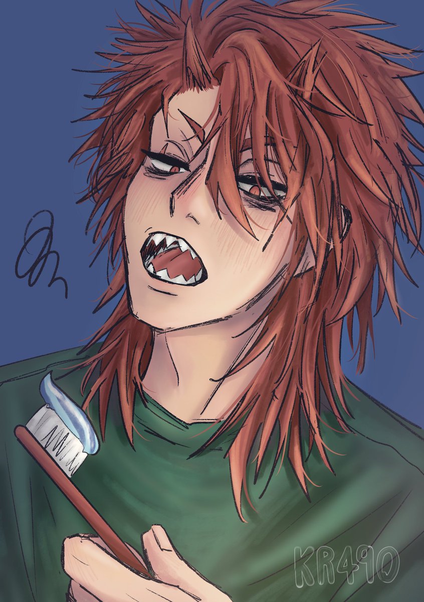 KR_490's tweet photo. ลงใหม่ เมื่อวานดึกเกิน🐶 #mha #kirishima #KirishimaEijirou https://t.co/ug58oLyBVC