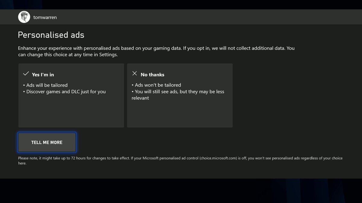 Llegan los anuncios a las consolas Xbox. Si quieres puedes personalizar que salgan de acuerdo a tus gustos, y si no, los verás igualmente.