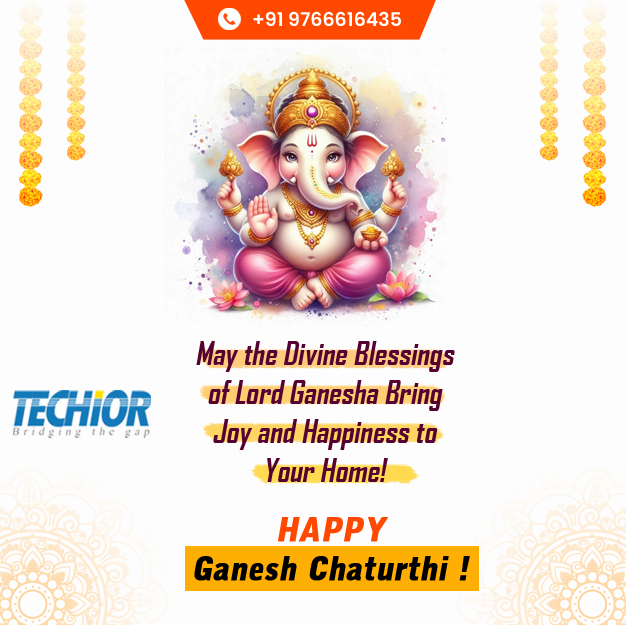 TechiorSolution's tweet image. May Lord Ganesha bless you with wisdom, prosperity, and happiness on this auspicious occasion of #GaneshChaturthi  Wishing you and your family a joyful and prosperous festive season.  #HappyGaneshChaturthi #GanpatiBappaMorya #FestiveVibes #LordGanesha #Blessings