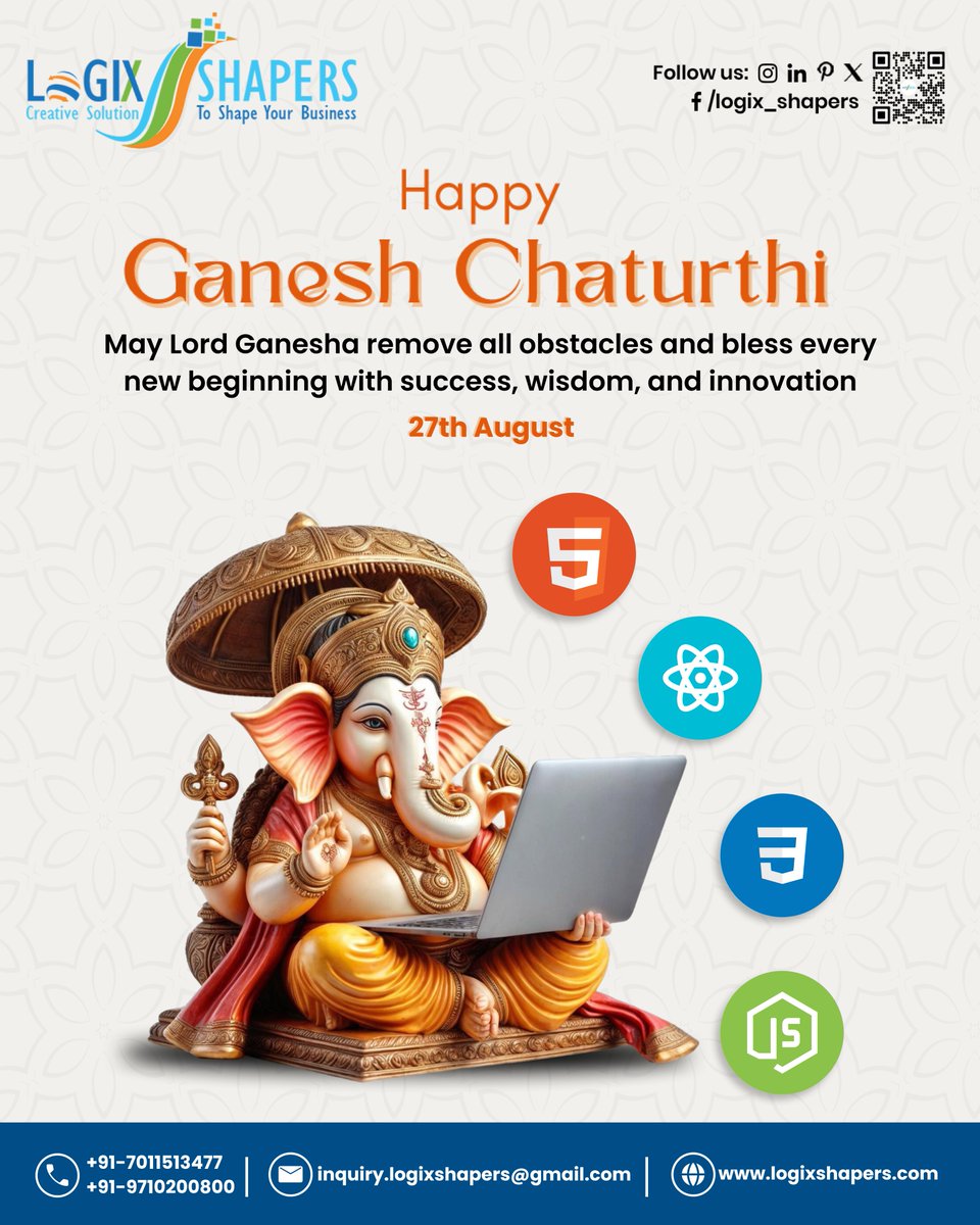 logix_shapers's tweet image. Wishing you all a very Happy Ganesh Chaturthi!
May Lord Ganesha bless every new beginning with wisdom, creativity, and innovation.

Visit: logixshapers.com

#LogixShapers #GaneshChaturthi #GanpatiBappaMorya #GaneshUtsav #GanpatiCelebration #Vighnaharta #FestiveVibes
