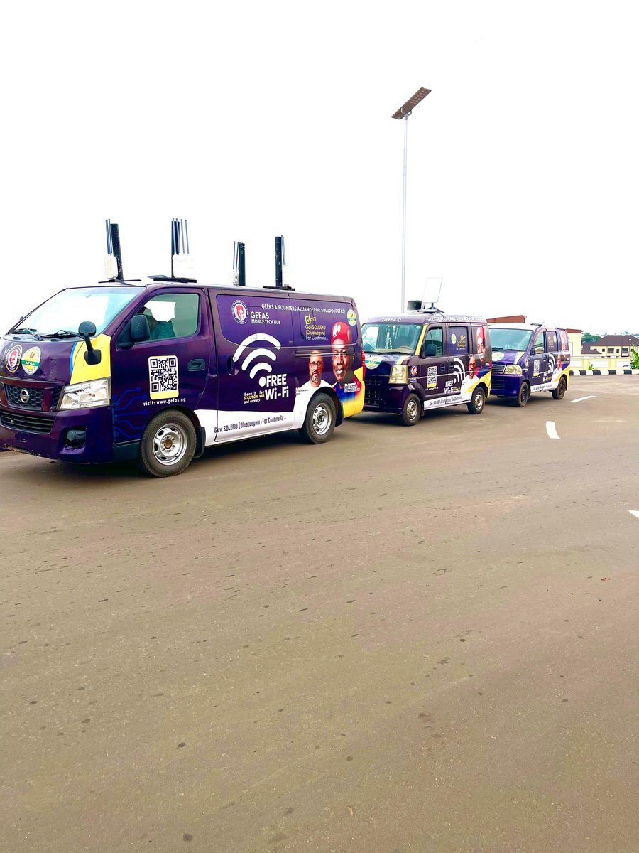 Gefasoludo's tweet image. GEFAS just went beast mode!🚀🔥

From 2 to now, 3 fully loaded GEFAS #MobileTechHub buses tearing through the streets, schools, communities, and markets as INTERNET ON THE GO!!! 

A milestone powered by Gov @CCSoludo vision for a smart, connected Anambra. #VoteSoludoIbezim2025