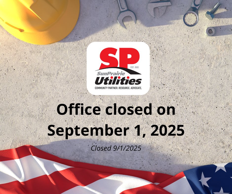 SPUtilities's tweet image. Our office is closed on Monday, September 1, in observance of Labor Day. Select staff will be on call in case of an emergency. Information about reporting outages can be found on the homepage of our website. Please use the night boxes or the MyAccount online portal at that time.