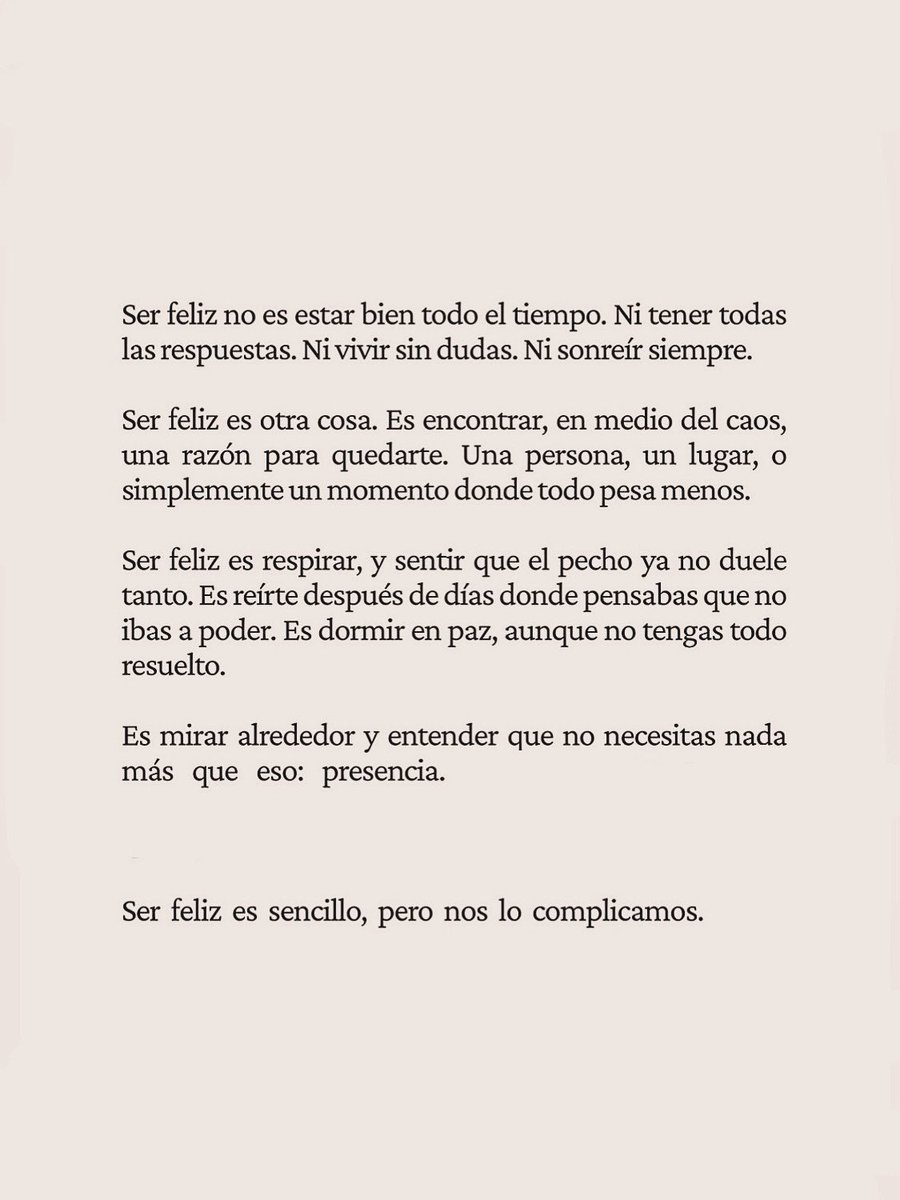 Ser feliz es darse cuenta