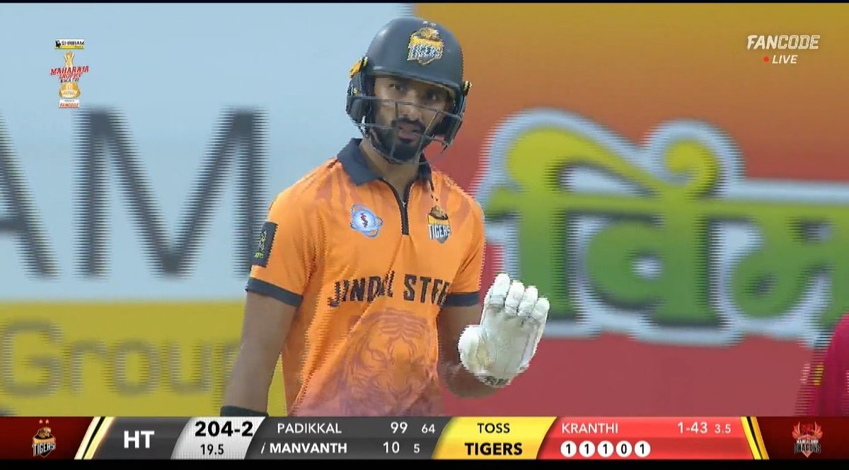 Devdutt Padikkal scored 99*(64) in Qualifier 1 of Maharaja KSCA Trophy  🔥.

DDP IS DIFFERENT GRAVY IN RCB 🔥❤️