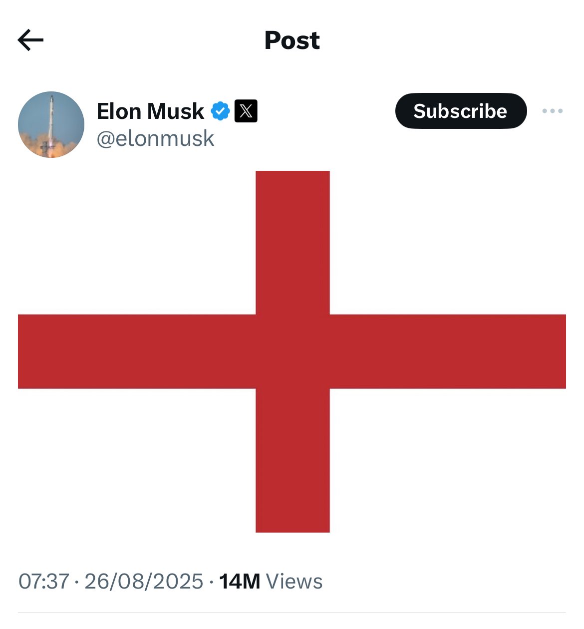 Sangita Myska on X: "Elon Musk, an immigrant to America, has posted the George Cross of England. https://t.co/PzOwDOkLDY" / X