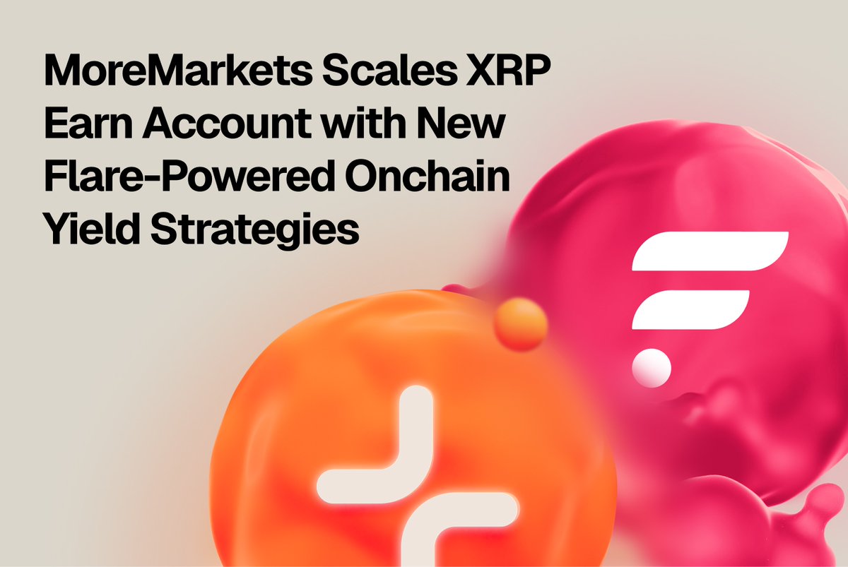 moremarketsxyz's tweet image. 1/ MoreMarkets is partnering with @FlareNetworks to scale the #XRP Earn Account.

This brings Flare-powered staking and DeFi yield paths for XRP holders, with the same simple user experience MoreMarkets users are already enjoying. 🧵
