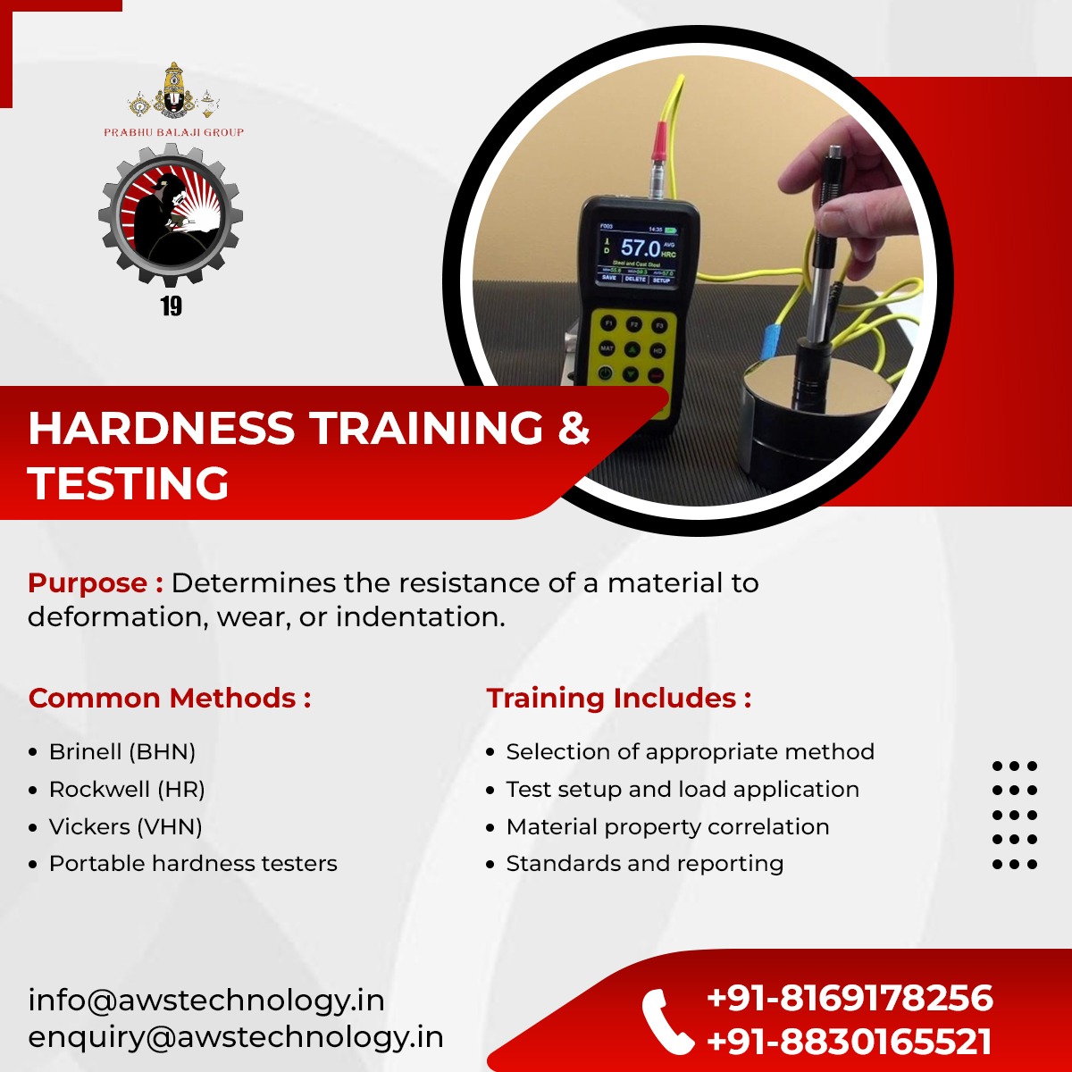 AWS_Tech_Center's tweet image. Learn Hardness Testing the right way!

✔️ Brinell | Rockwell | Vickers | Portable testers
✔️ Test setup &amp;amp; reporting
✔️ Standards &amp;amp; property correlation

Boost your career in QA/QC &amp;amp; material testing.

#HardnessTesting #MaterialStrength #EngineeringSkills #IndustrialTraining