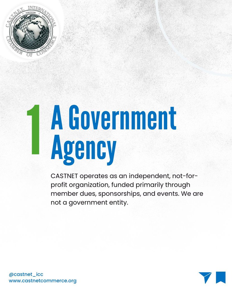 CASTNET_ICC's tweet image. Let&apos;s debunk some common myths and misconceptions about C.A.S.T.N.E.T International Chamber of Commerce. Swipe through to discover what we are not and who we are! 

#CASTNET #CASTNETICC #Chambersofcommerce #InternationalChambersofCommerce #BusinessIncubators