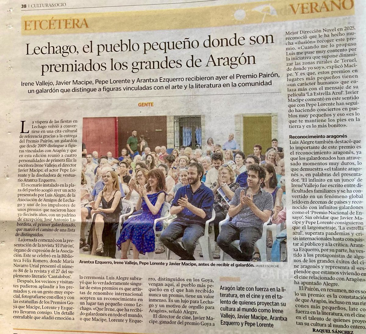 Me forjé como escritora en las bibliotecas públicas y los clubes de lectura del mundo rural. Allí encontré mis primeros lectores, mi primera red. Por eso en lugares como Lechago, con treinta habitantes en invierno, me siento en casa.

<a href="/heraldoes/">Heraldo de Aragón</a>