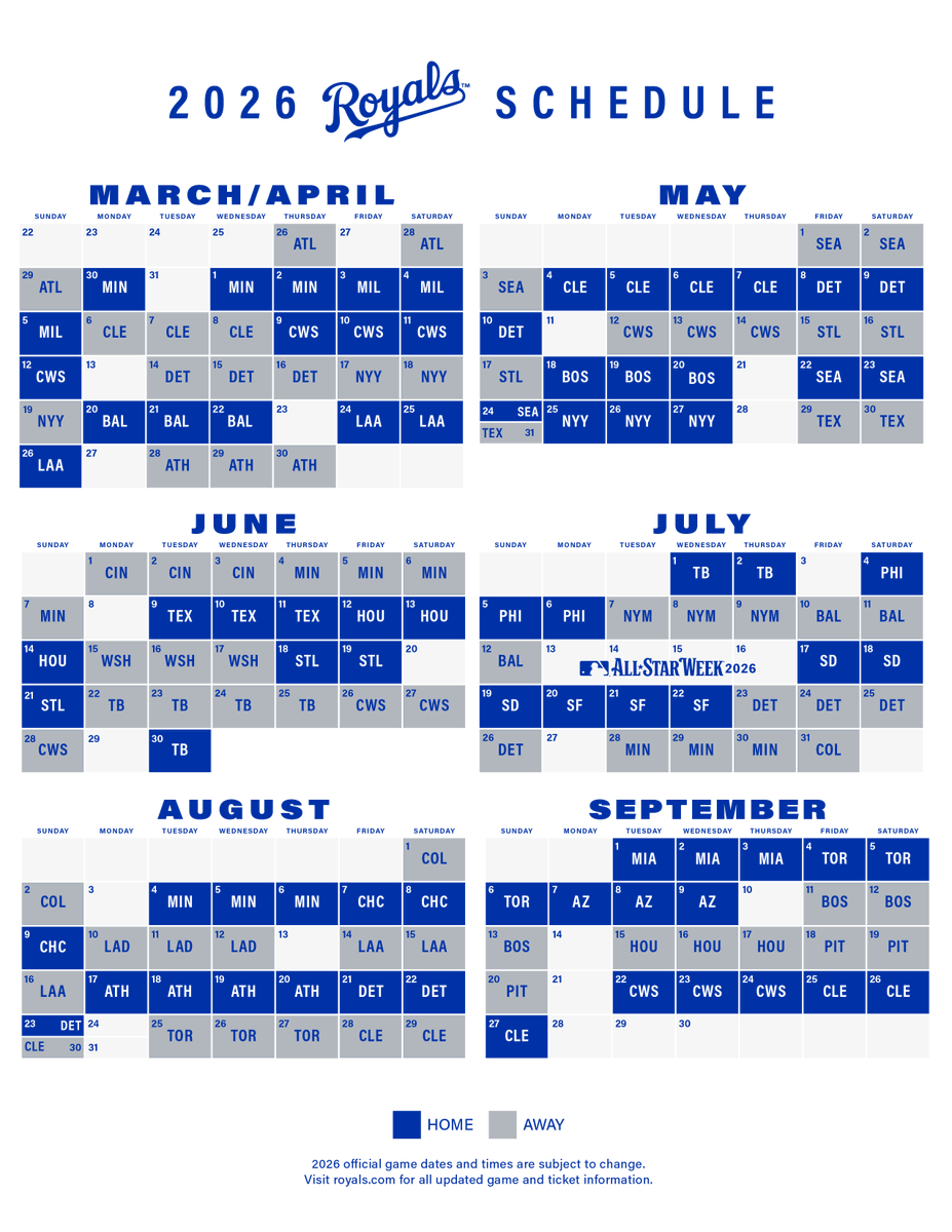 Your first look at our 2026 regular season schedule!