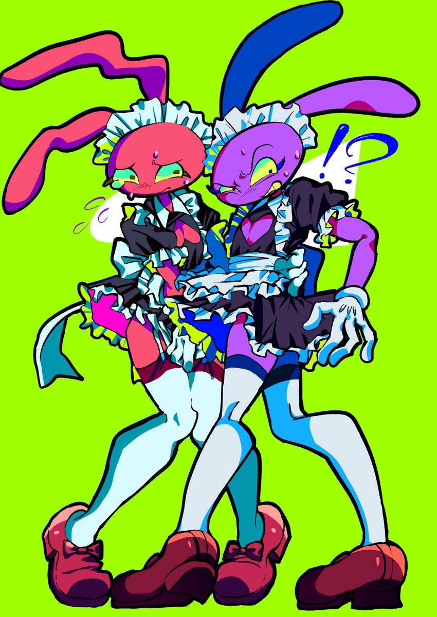 maid Jax &amp; maid Evil Jax
ジャックスとイービルジャックス(メイドのすがた）
#TheAmazingDigitalCircus  #tadcfanart 
#theamazingdigitalcircusfanart 
#アメイジングデジタルサーカス