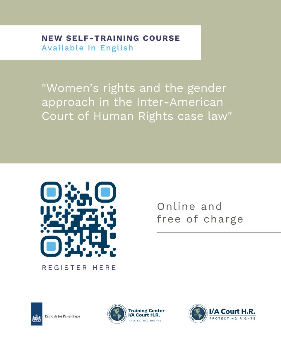 📘 New course available!

The Inter-American Court of Human Rights presents its new self-paced course in English: “Women's Rights and the Gender Approach in the Jurisprudence of the Inter-American Court.”