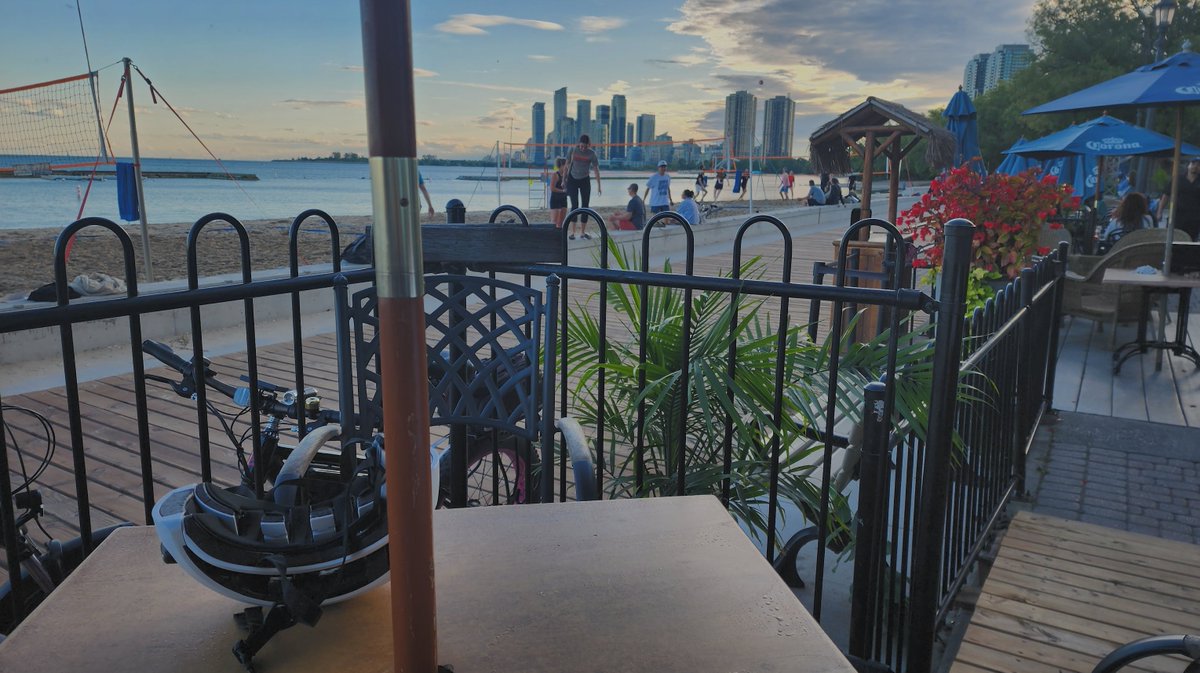 Derek Kerton (@derekkerton) on Twitter photo Biking the Toronto Waterfront path.
A couple of beers and watching the volleyball at the Sunny Side Cafe.
Looking West at the Etobicoke waterfront. Biking the Toronto Waterfront path.
A couple of beers and watching the volleyball at the Sunny Side Cafe.
Looking West at the Etobicoke waterfront.