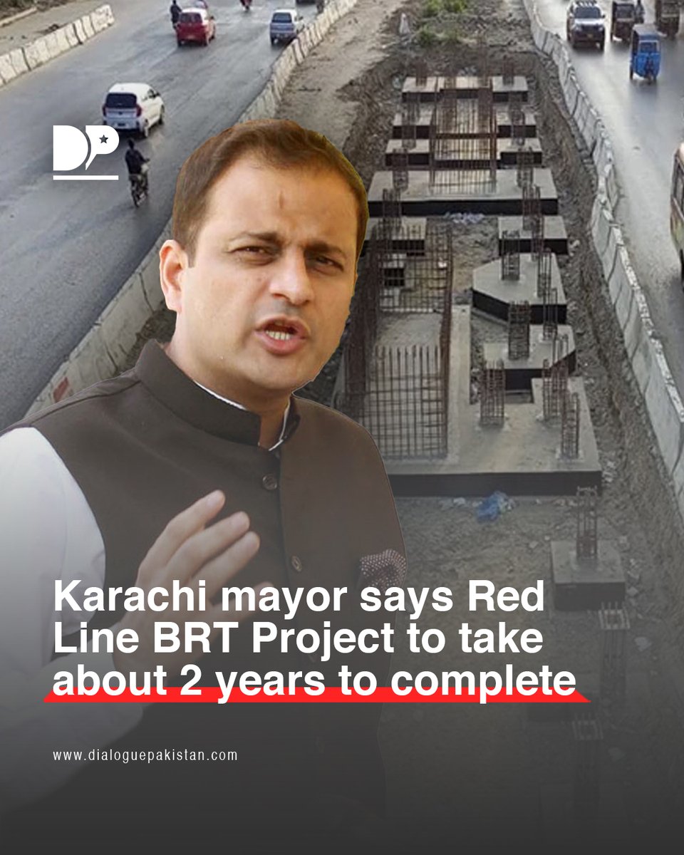DialoguePak's tweet photo. Karachi Mayor Murtaza Wahab has stated that the completion of the Karachi Red Line Bus Rapid Transit (BRT) project will take an additional one and a half to two years.
https://t.co/QWSlFex6NS
#DialoguePakistan #KarachiMayor #MurtazaWahab #Completion #RedLineBus #BRT #Project https://t.co/nQN3EzQsEl