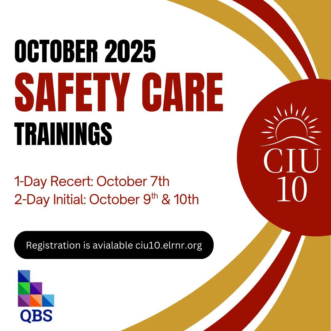 Do you support students with challenging or dangerous behaviors? Does your school use the Safety Care Core Curriculum for supporting least-restrictive interventions? If so, then this training might be for you! Visit ciu10.elrnr.org for more information.
