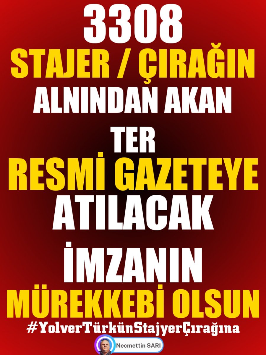 <a href="/ElifGne945976/">🇹🇷Elif 🇹🇷</a> <a href="/Harun26esk/">HARUN KAVAK</a> <a href="/platfrmcirakstj/">STAJ VE ÇIRAKLIK SİGORTASI MAĞDURLARI PLATFORMU</a> <a href="/RTErdogan/">Recep Tayyip Erdoğan</a> <a href="/_cevdetyilmaz/">Cevdet Yılmaz</a> <a href="/isikhanvedat/">Prof. Dr. Vedat Işıkhan</a> <a href="/memetsimsek/">Mehmet Simsek</a> <a href="/csgbakanligi/">T.C. Çalışma ve Sosyal Güvenlik Bakanlığı</a> <a href="/HMBakanligi/">T.C. Hazine ve Maliye Bakanlığı</a> <a href="/cbsbb/">T.C. Cumhurbaşkanlığı Strateji ve Bütçe Başkanlığı</a> <a href="/TCCBHPK/">Cumhurbaşkanlığı Hukuk Politikaları Kurulu</a> <a href="/skaygusuz/">Salih Kaygusuz</a> <a href="/dbdevletbahceli/">Devlet Bahçeli</a> <a href="/MHP_Bilgi/">MHP</a> <a href="/Akparti/">AK Parti</a> <a href="/RTEdijital/">Erdoğan Dijital Medya</a> <a href="/YildizFeti/">Feti Yıldız</a> <a href="/UlviYonter/">Dr.İzzet Ulvi YÖNTER</a> <a href="/TatarHummet/">Hümmet TATAR</a> <a href="/MuratCahidCINGI/">Dr.Murat Cahid CINGI</a> <a href="/yilmaztunc/">Yılmaz TUNÇ</a> <a href="/erkanakcay45/">Erkan Akçay</a> <a href="/mfatihkacir/">Mehmet Fatih KACIR</a> <a href="/ifarukaksu/">İsmail Faruk Aksu</a> <a href="/hlmdrgn/">Hilmi DURGUN</a> <a href="/bakiersoymhp/">BAKİ ERSOY</a> <a href="/buyukataman/">İsmet Büyükataman</a> <a href="/ismailozdemirrr/">İsmail ÖZDEMİR 🇹🇷</a> <a href="/MKalayci42/">Mustafa Kalaycı</a> <a href="/Onuronal_/">Onur Önal</a> <a href="/dogansenturk/">Doğan Şentürk</a> <a href="/selcukktepeli/">Selçuk Tepeli</a> <a href="/osman_girgin/">Osman Girgin</a> <a href="/ahaber/">A Haber</a> <a href="/Haberturk/">Habertürk</a> <a href="/cnnturk/">CNN TÜRK</a> <a href="/ntv/">NTV</a> <a href="/nowhaber/">NOW HABER</a> <a href="/tv100/">TV100</a> <a href="/tgrthabertv/">TGRT HABER</a> <a href="/HaberGlobal/">Haber Global</a> <a href="/startv/">STAR TV</a> <a href="/KanalD/">Kanal D</a> <a href="/trthaber/">TRT HABER</a> <a href="/halktvcomtr/">Halk TV</a> <a href="/trt1/">TRT 1</a> <a href="/KRTCANLI/">KRT TV</a> Jdhddhhdj
Bizlerin  DAVASI ;
E-Devlette gözüken ilk işe giriş tarihimizin sgk başlangıcı sayılması
StajÇıraklık Sgk Başlangıcı Olsun.
Emek veren herkes hakkını alsın
<a href="/RTErdogan/">Recep Tayyip Erdoğan</a>
<a href="/dbdevletbahceli/">Devlet Bahçeli</a>
<a href="/isikhanvedat/">Prof. Dr. Vedat Işıkhan</a>

Mağduriyetin Çözümü İçin
 #AnkaraStajyerÇırağaSesVer