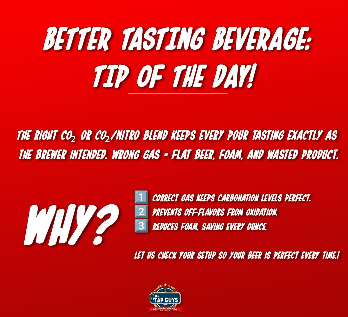 TheTapGuys's tweet image. Draft Tip of the Week: Gas Matters!
Why?
1️⃣ Correct gas keeps carbonation levels perfect.
2️⃣ Prevents off-flavors from oxidation.
3️⃣ Reduces foam, saving every ounce.

Let us check your setup so your beer is perfect every time.
#taptips #draftsystem #bettertastingbeverages