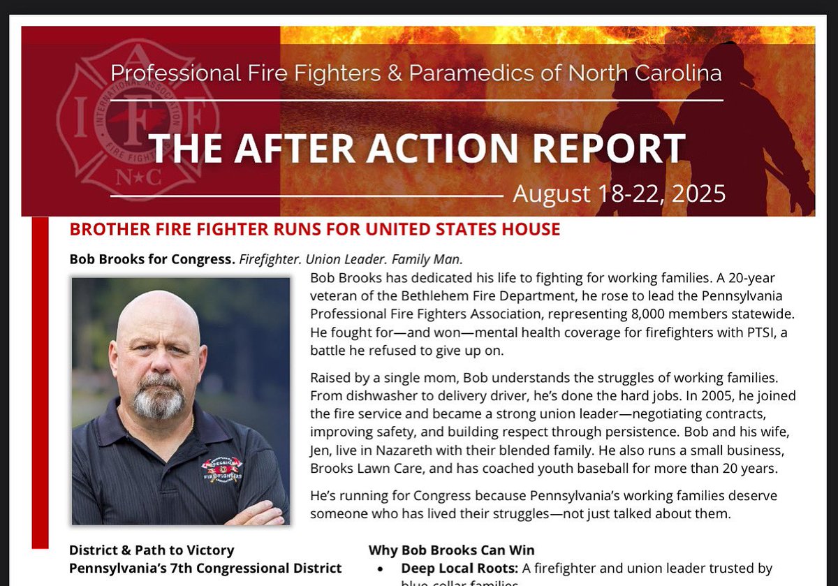 🚨The PFFPNC e-newsletter for August 18-22 is now posted and includes fundraising information for Bob Brooks. 🚨
👉🏻Click 🔗 pffpnc.org/newsletters/