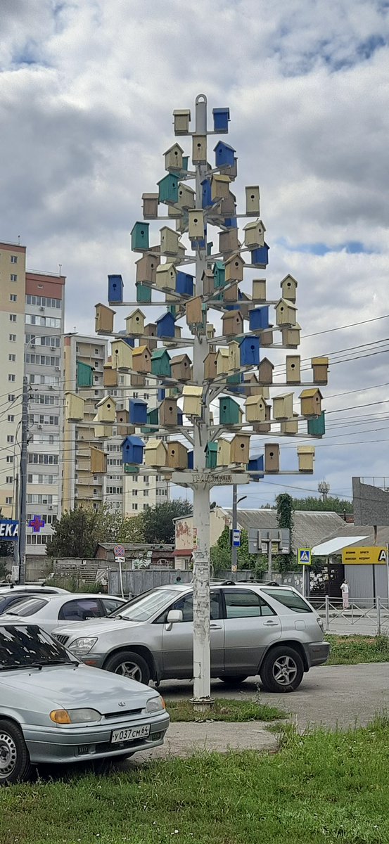 что ещё мне понравилось на левом берегу: скворешниковый столб