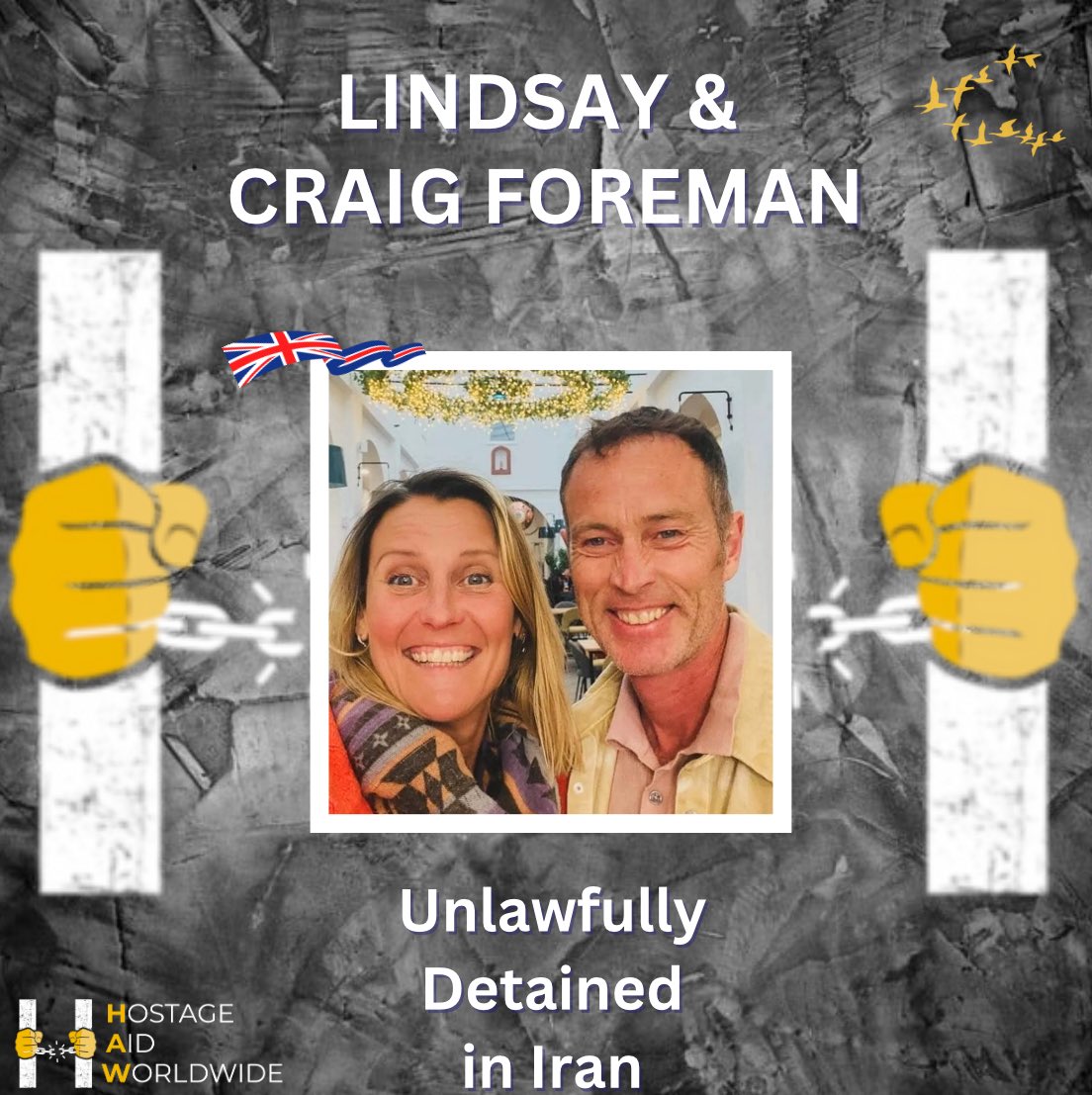 Hostage Aid Worldwide (@hostageaid) on Twitter photo Day 233: 🇬🇧 Lindsay & Craig Foreman remain unlawfully detained in Iran.
Innocent civilians caught in Iran’s cruel hostage diplomacy, they have done nothing wrong, yet were arrested, separated, & imprisoned in inhumane conditions.
We urge <a href="/Keir_Starmer/">Keir Starmer</a> & <a href="/DavidLammy/">David Lammy</a> to act Day 233: 🇬🇧 Lindsay & Craig Foreman remain unlawfully detained in Iran.
Innocent civilians caught in Iran’s cruel hostage diplomacy, they have done nothing wrong, yet were arrested, separated, & imprisoned in inhumane conditions.
We urge <a href="/Keir_Starmer/">Keir Starmer</a> & <a href="/DavidLammy/">David Lammy</a> to act