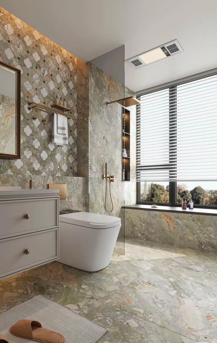 RichardXiong888's tweet image. Ceppo Monet Garden Marble in Bathroom Decor 🌿✨
Feature: A timeless Italian marble that brings unique texture and elegance to modern bathroom designs.
#CeppoMonetMarble #BathroomDecor #ItalianMarble #LuxuryBathroom #StoneDesign