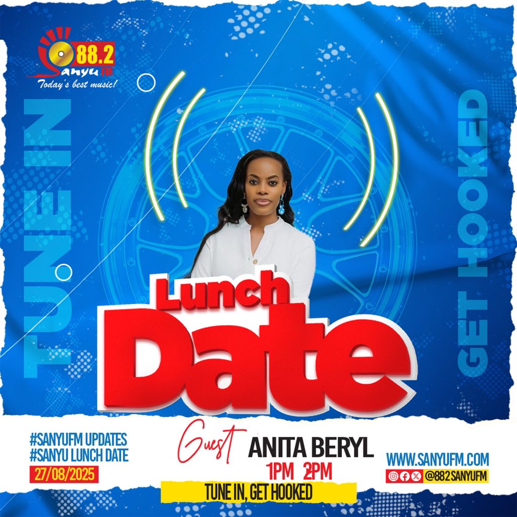 882SanyuFM's tweet image. Anita  Beryl joins @korithehost on the #SanyuLunchDate this Wednesday from 1PM to 2PM on Sanyu FM 88.2.

Stream live: sanyufm.com