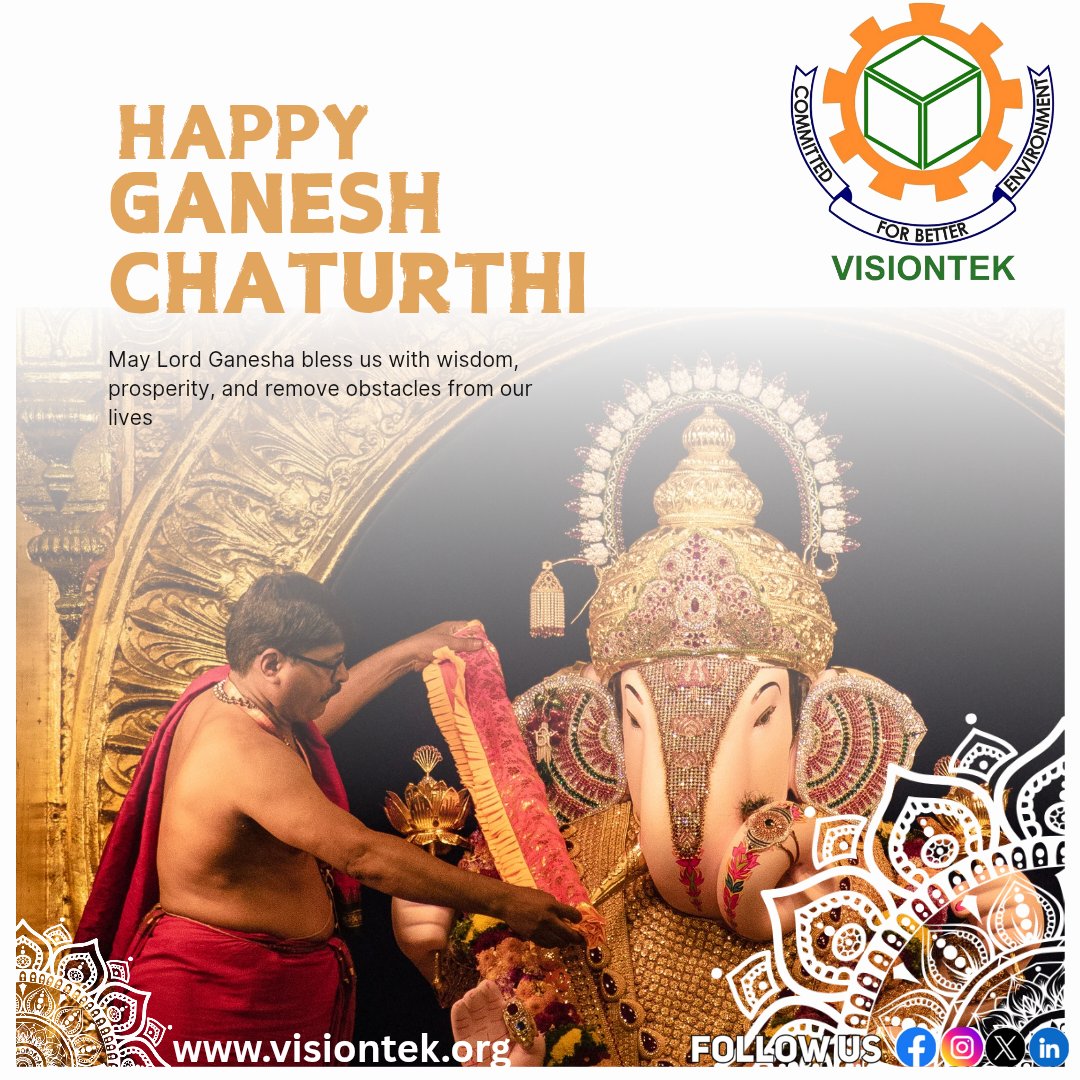 Visiontekcs's tweet image. Have a blessed Ganesh Chaturthi! Wishing you and your family a joyous Ganesh Chaturthi filled with love, laughter, and divine blessings. Ganpati Bappa Morya!#ganesha #ganpati #bappa #ganeshchaturthi #ganpatibappamorya