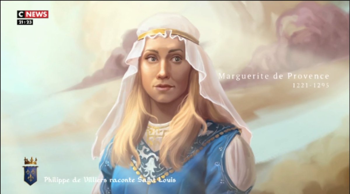 Ah tiens on avait raté ça <a href="/HMedievale/">Histoire Medievale</a> : au moment du mariage avec Louis, voilà comment est représentée Marguerite de Provence. Alors qu'à l'époque elle a... 12 ans et demi (et Louis 20). Une jolie manière de cacher ce "mariage d'un enfant", qui pourrait choquer ajd !