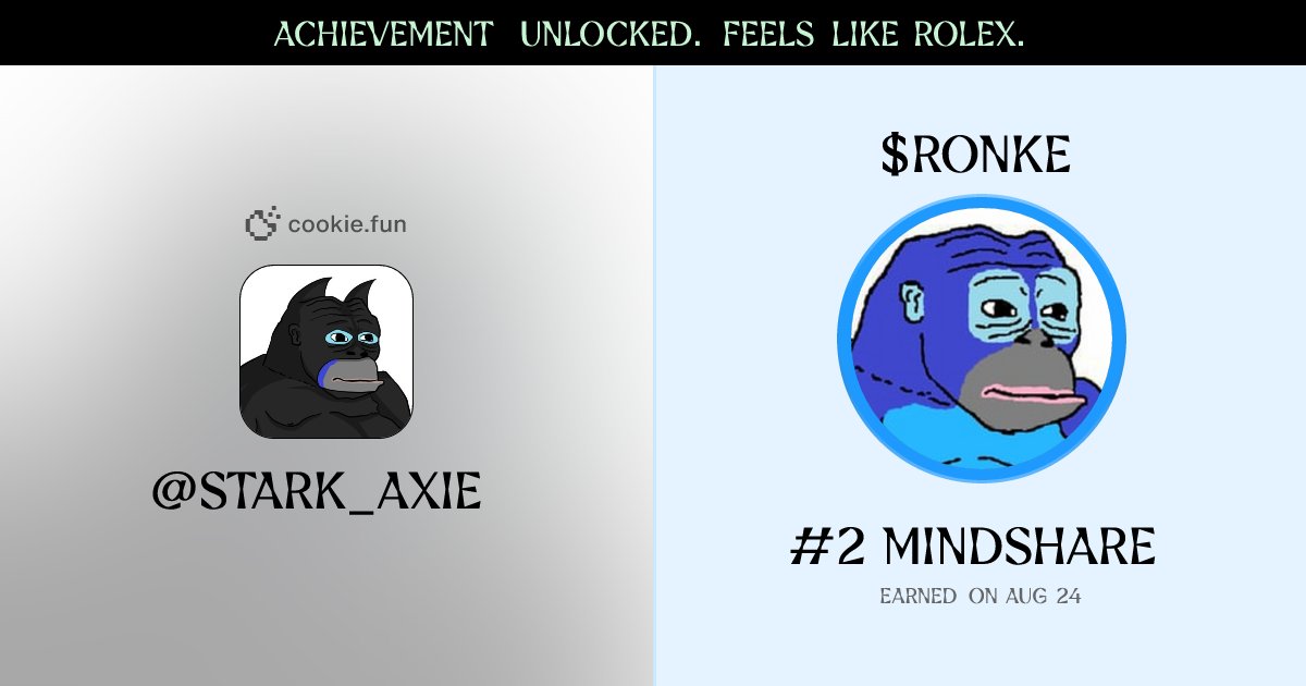 we're one off being the loudest $RONKE voice on X

PUSH PUSH PUSH

<a href="/RonkeOnRon/">Ronin Monke</a>