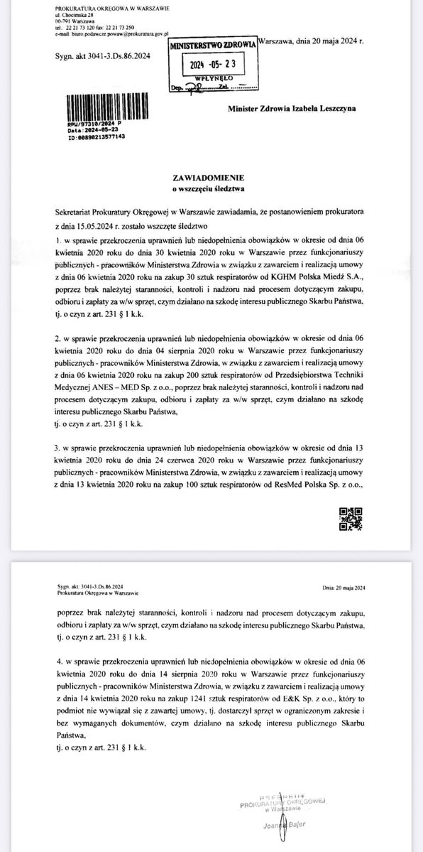 Iza Leszczyna✌️🇵🇱 (@leszczyna) on Twitter photo Jeśli nie wiecie, dlaczego osoba, która była Dyrektor Generalną <a href="/MZ_GOV_PL/">Ministerstwo Zdrowia</a> w czasie gdy byłam ministrem zdrowia, jest dla <a href="/jciesz/">Janusz Cieszyński</a> złym duchem, to wyjaśnię.
To Ona razem ze mną przygotowała zawiadomienie do prokuratury o podejrzeniu popełnienia przestępstwa przez J. Jeśli nie wiecie, dlaczego osoba, która była Dyrektor Generalną <a href="/MZ_GOV_PL/">Ministerstwo Zdrowia</a> w czasie gdy byłam ministrem zdrowia, jest dla <a href="/jciesz/">Janusz Cieszyński</a> złym duchem, to wyjaśnię.
To Ona razem ze mną przygotowała zawiadomienie do prokuratury o podejrzeniu popełnienia przestępstwa przez J.