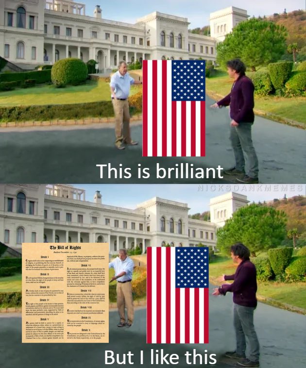 Nicksdankmemes3's tweet photo. Don’t get me wrong, I love me some Old Glory. But more importantly, I love the rights and freedoms it symbolizes but doesn’t itself enshrine. https://t.co/a9qKE5NVIL